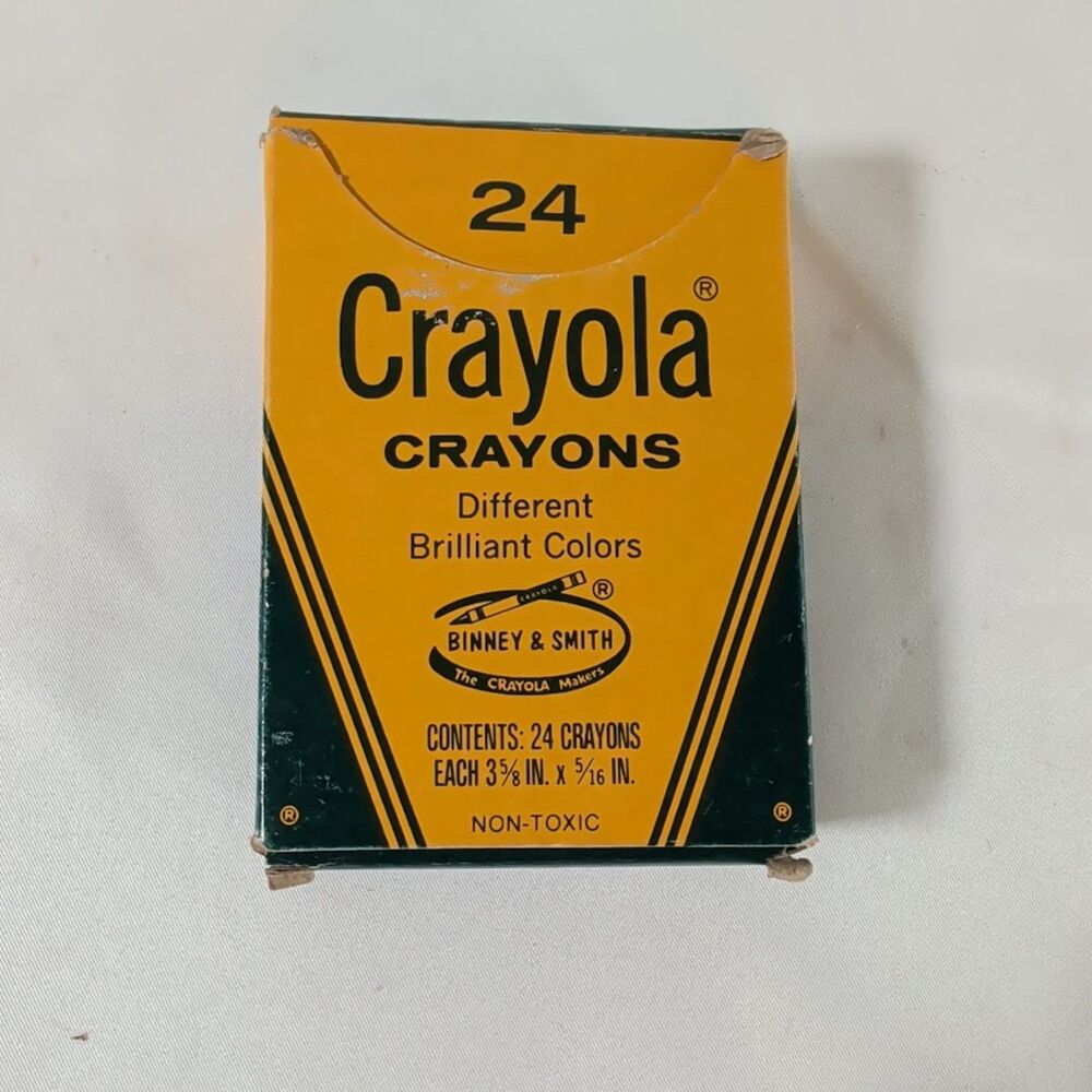 Vintage Crayola 24 Count Crayons Complete Binney & Smith USA Original Box